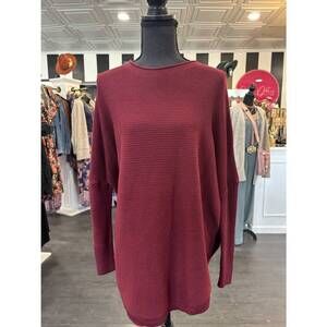 NEW HEATHMOOR women's ribbed sweater with roll neck in maroon